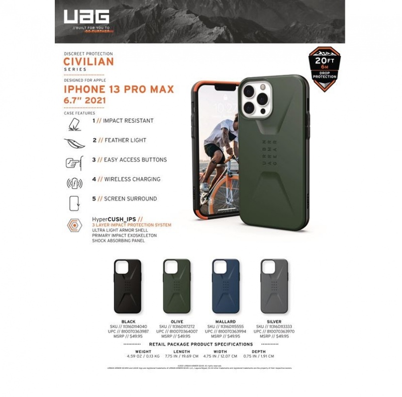 Ốp Lưng UAG Civilian iPhone 13 Pro Max - Người vệ sĩ lịch lãm của smartphone Apple