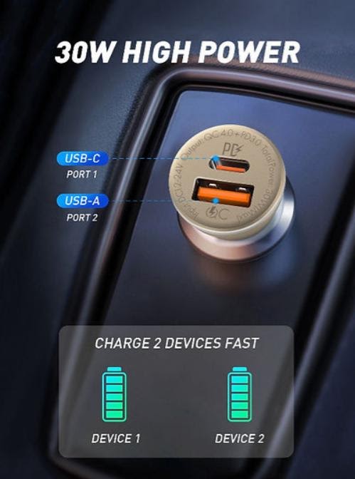 Sạc xe hơi Mazer Drive Supermini Duo PD30W (M-EGDRIVEPD260C)