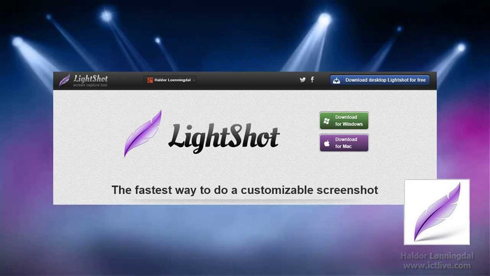 Biểu tượng lông vũ màu tím là đặc trưng dễ nhận dạng nhất của phần mềm Lightshot