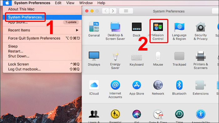 Nhấn chọn System Preferences