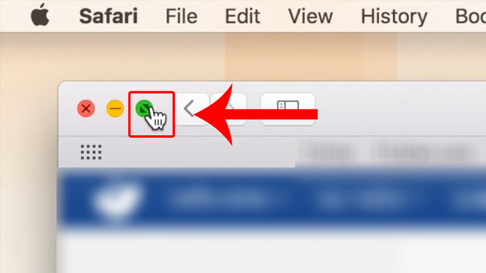 Nút Full screen ở ngay góc phía bên trái của Macbook