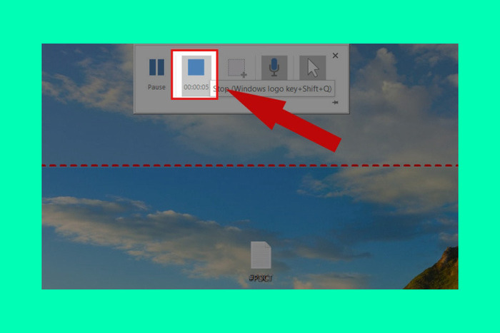 Nhấn stop hoặc dùng tổ hợp phím Windows + Shift + Q khi dừng quay