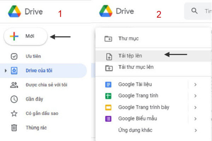 Tải tài liệu của bạn lên Google Drive