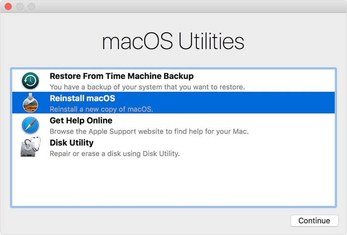 Click vào Disk Utility từ mục macOS Utilities