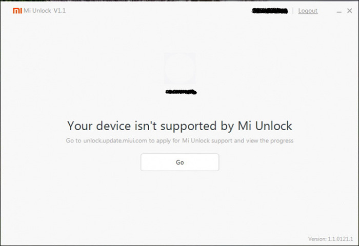Lỗi Your device isn’t supported by Mi Unlock