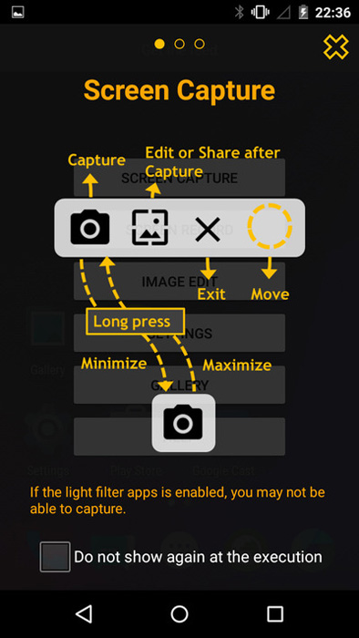 Chọn biểu tượng Camera trong Touchshot