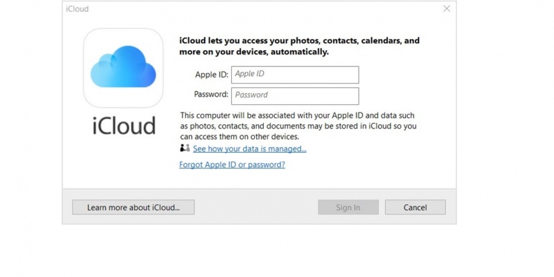 Nhập ID Apple để đăng nhập iCloud