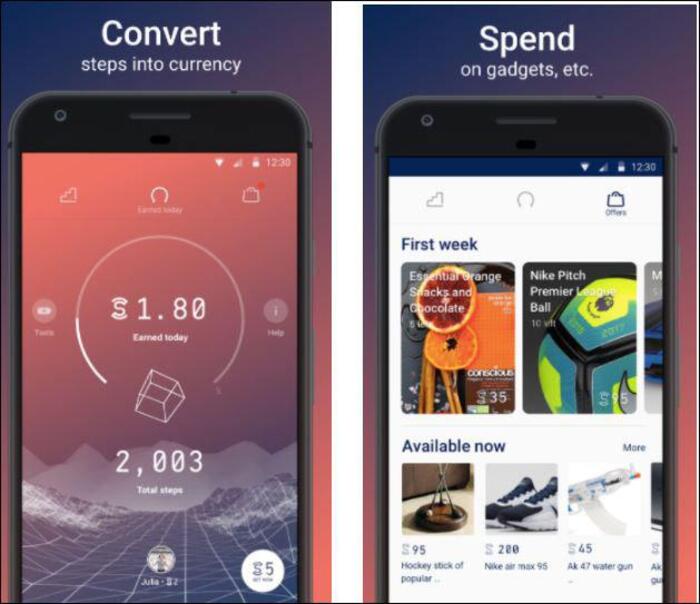 App đi bộ kiếm tiền online Sweatcoin