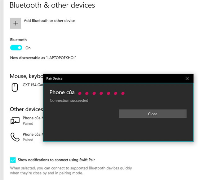 Tìm và kết nối Bluetooth với máy điện thoại của bạn