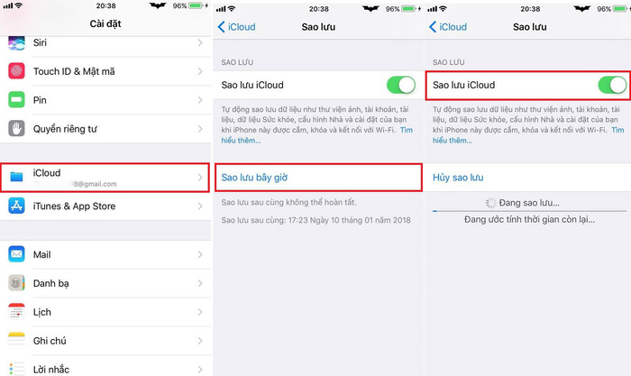 Các bước sao lưu iPhone bằng iCloud đơn giản