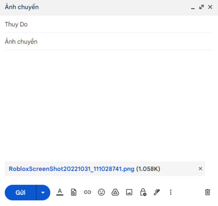 chuyển dữ liệu qua email