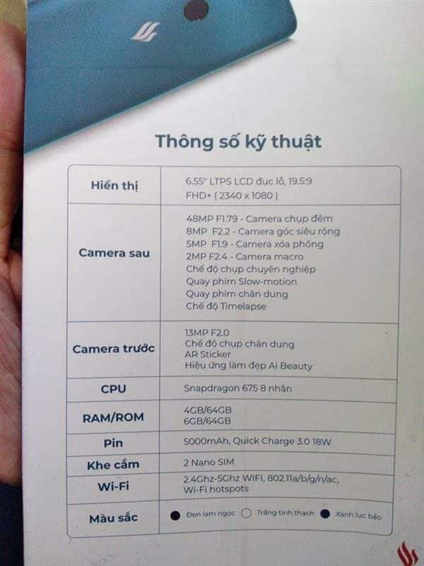hnammobile - Cấu hình Vsmart Live 4: màn hình đục lỗ, chip Snapdragon 675, pin 5000mAh, giá chỉ hơn 4 triệu - 1