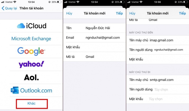 Hướng Dẫn Cài Đặt Tài Khoản Email Và Gửi Email Trên Iphone