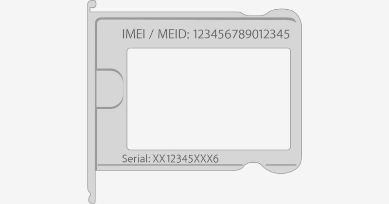 Khay SIM chứa mã IMEI 