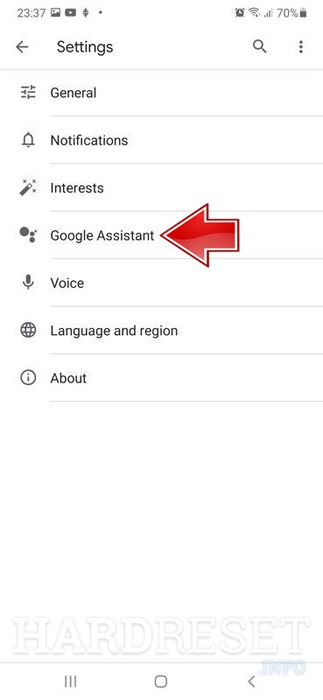Chọn Google Assistant