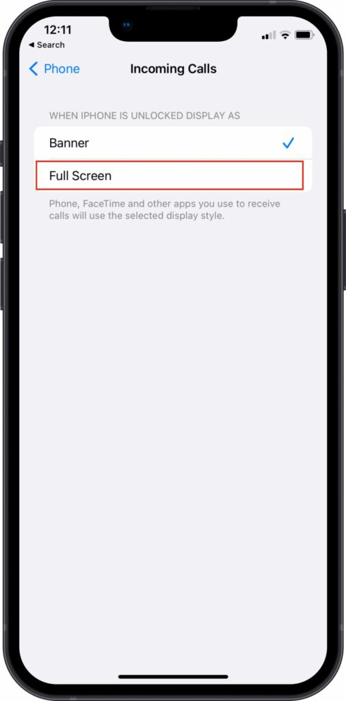Hướng dẫn bật chế độ cuộc gọi đến toàn màn hình trên iPhone