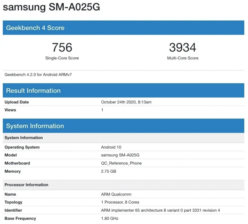 hnammobile - Samsung Galaxy A02S xuất hiện điểm hiệu năng trên Geekbench - 2