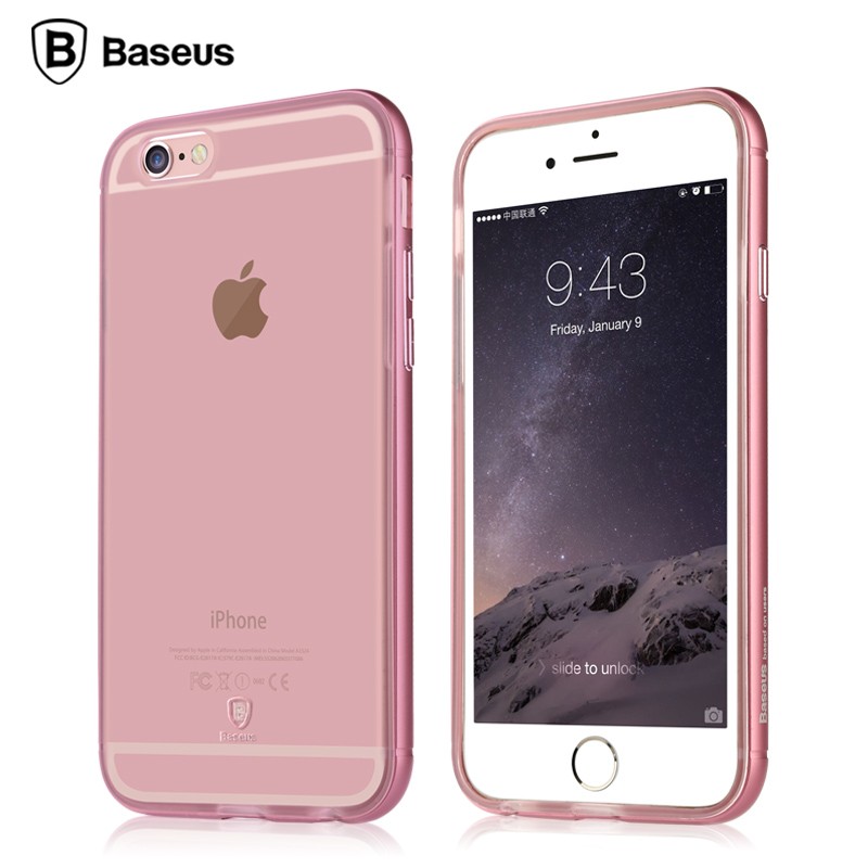 Rose gold series. Чехол Baseus Fusion Series для iphone 6/6s Plus, цвет прозрачный серый.