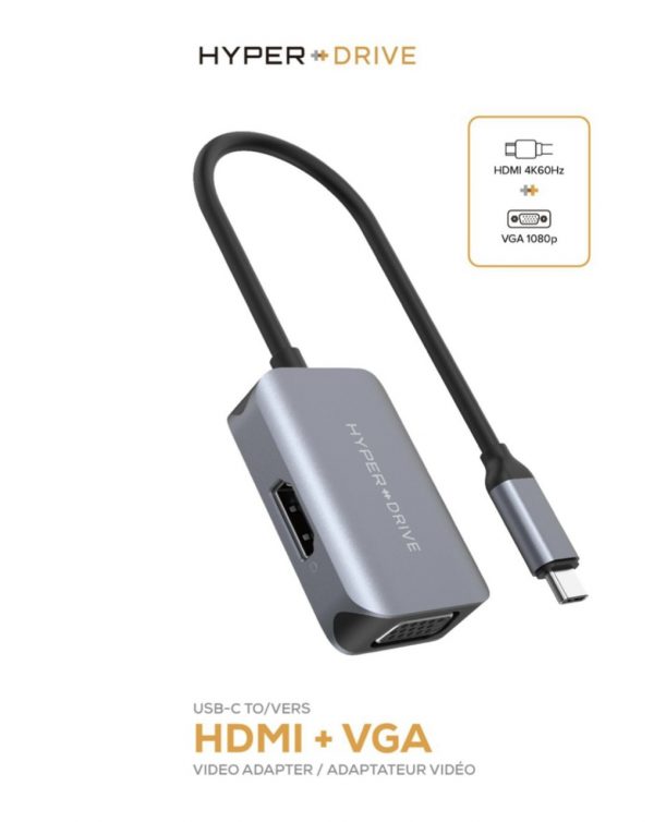 Bộ chia cổng HyperDrive 2in1 USB-C HDMI/VGA (HD-C2HV)