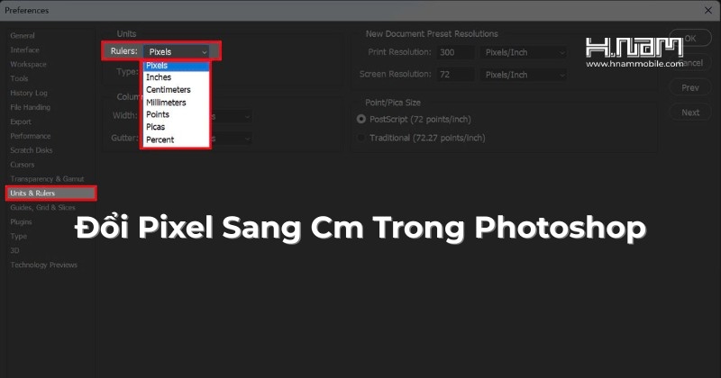 Hướng Dẫn Đổi Pixel Sang Cm Trong Photoshop Cực Nhanh Dành Cho Người Mới