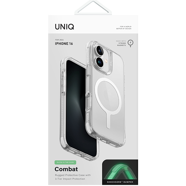 Ốp lưng UNIQ Hybrid iPhone 16 Magclick Charging Combat Luminous