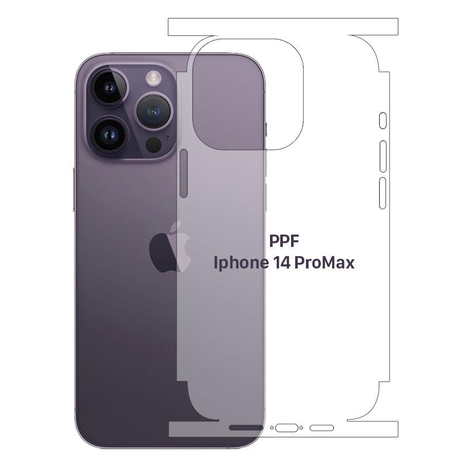 Dán Mặt Sau PPF Nhám Iphone 14 Pro Max (Full)