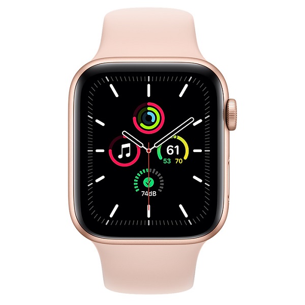 Apple Watch SE 44mm GPS Gold Aluminium Case with Pink Sand Sport Band MYDR2