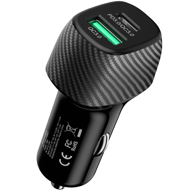 Sạc Nhanh Xe Hơi (ô tô) Innostyle Poweron Speed 2 Cổng 38W (IC38-2PDBLK)