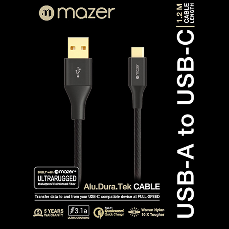 Cáp Mazer Alu.Dura.Tek USB-A to C (KS-AC126) 1m2