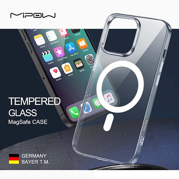 Ốp Lưng Mipow Magsafe Tempered Glass iPhone 14 Plus (MGC14B)