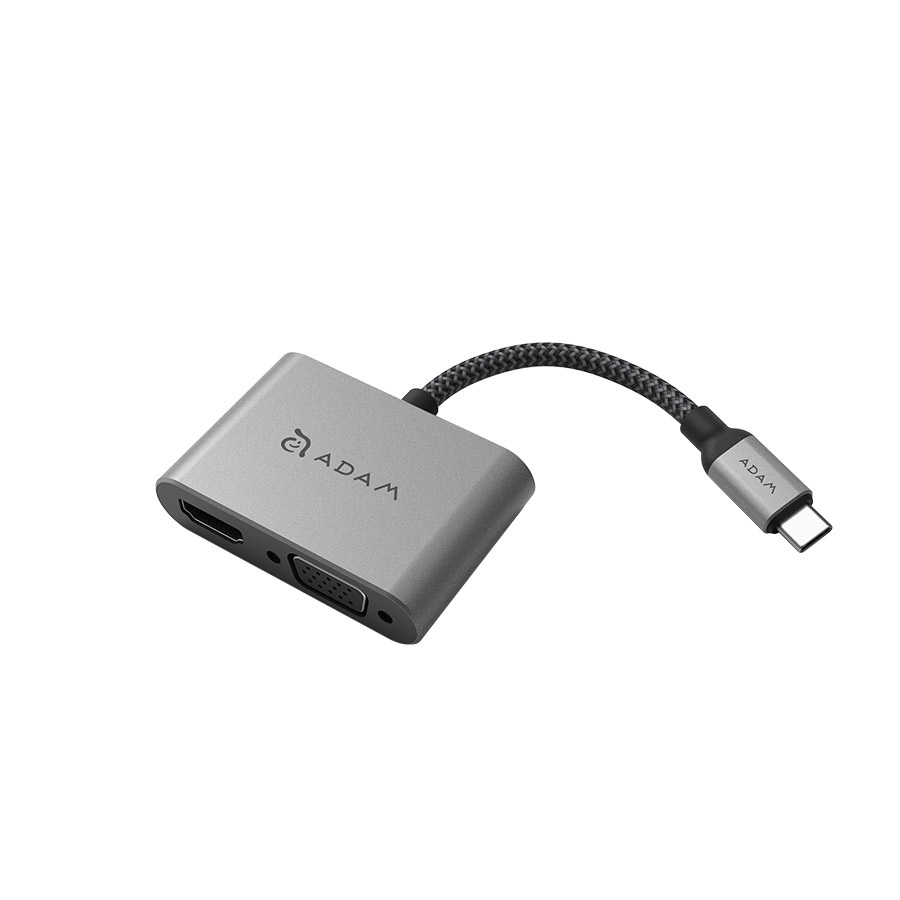 Bộ Chia Cổng Adam Elements Casa 2in1 USB-C to HDMI-VGA (VH1GY)