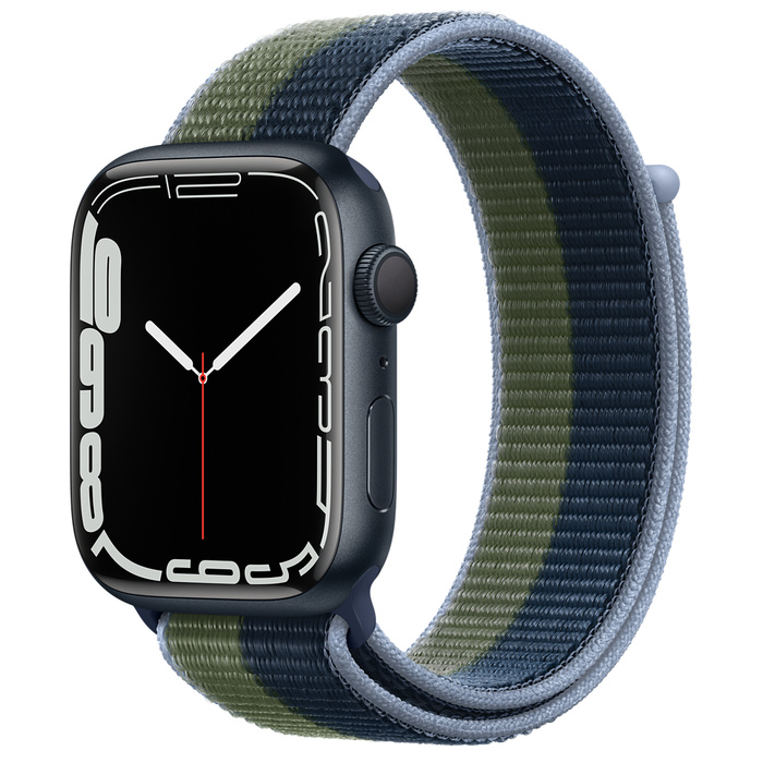 Apple Watch Series 7 GPS 45mm Midnight Aluminium Case with Sport Band MKNN3
