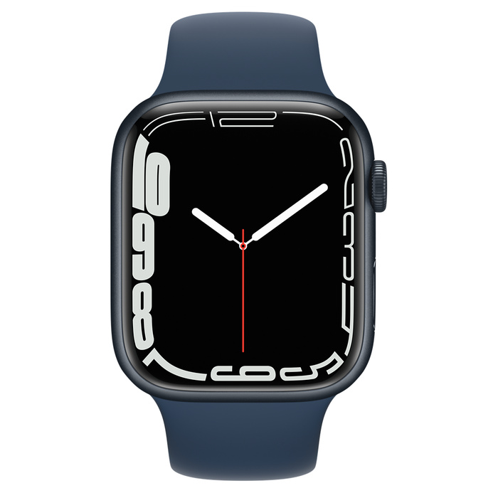 Apple Watch Series 7 GPS 45mm Midnight Aluminium Case with Sport Band MKNN3